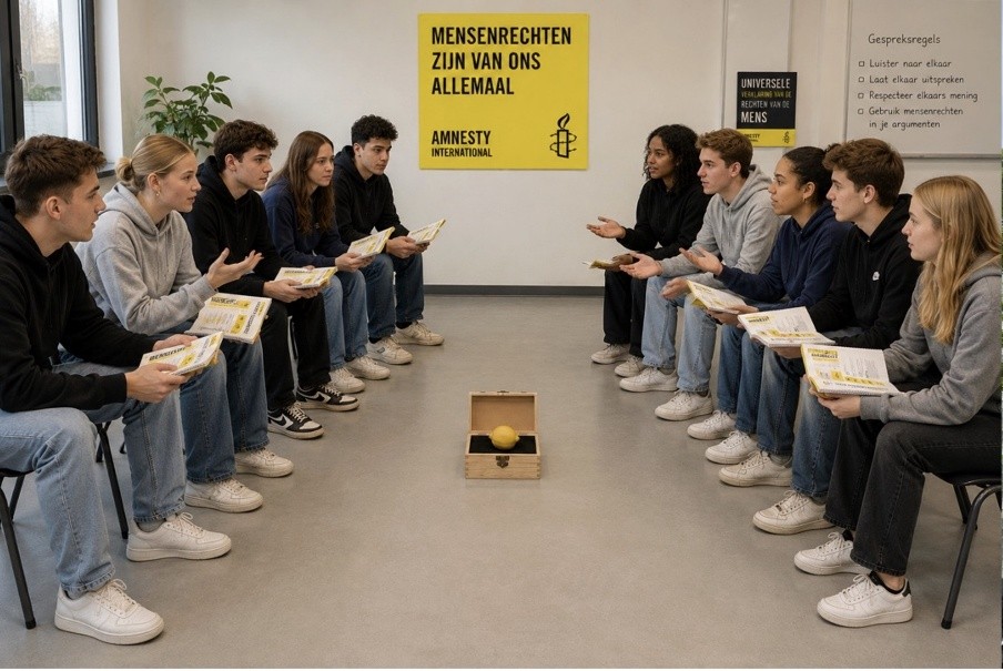 leerlingen mensenrechtenles